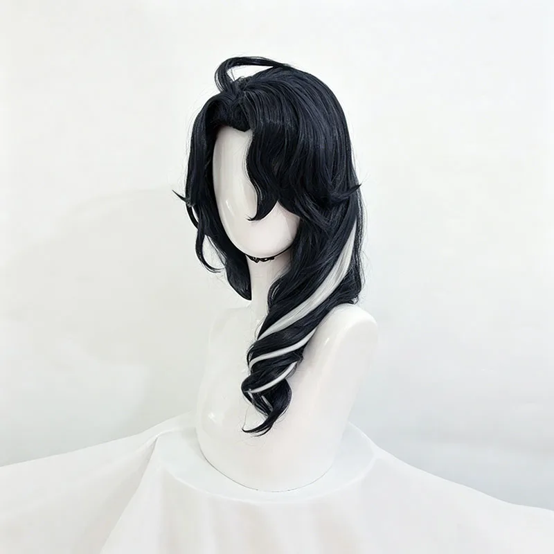 Game Genshin Impact Pantalone Cosplay Wig Black Synthetic Hair Glasses Ring For Women Men Halloween Carnival Party Costume Props