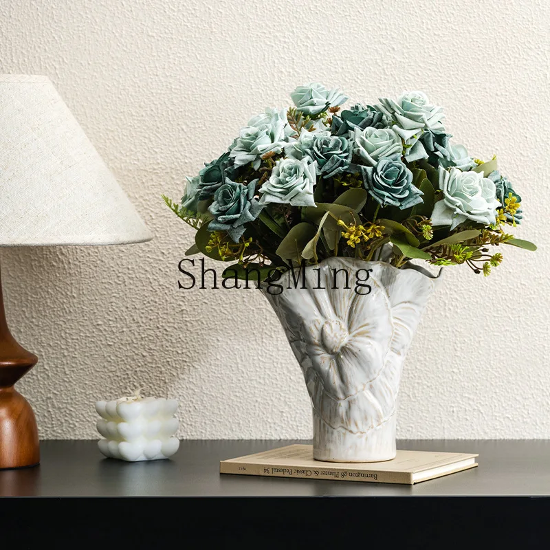 SM ceramic vase high-end creative ornament hydroponic vase retro gift box