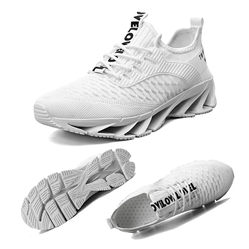 

New Running Shoes for MenLightwhite Men Sneakers Breathable Mesh Blade Lace-Up Outdoor Casual Walking Shoe Zapatillas De Deporte