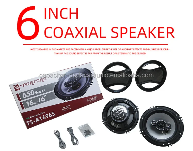 (1 par de altavoces) TS-A1696S 4 ohmios 6 pulgadas 91 DB Altavoces coaxiales de audio para coche de 4 vías para coches universales, potencia máxima 650W