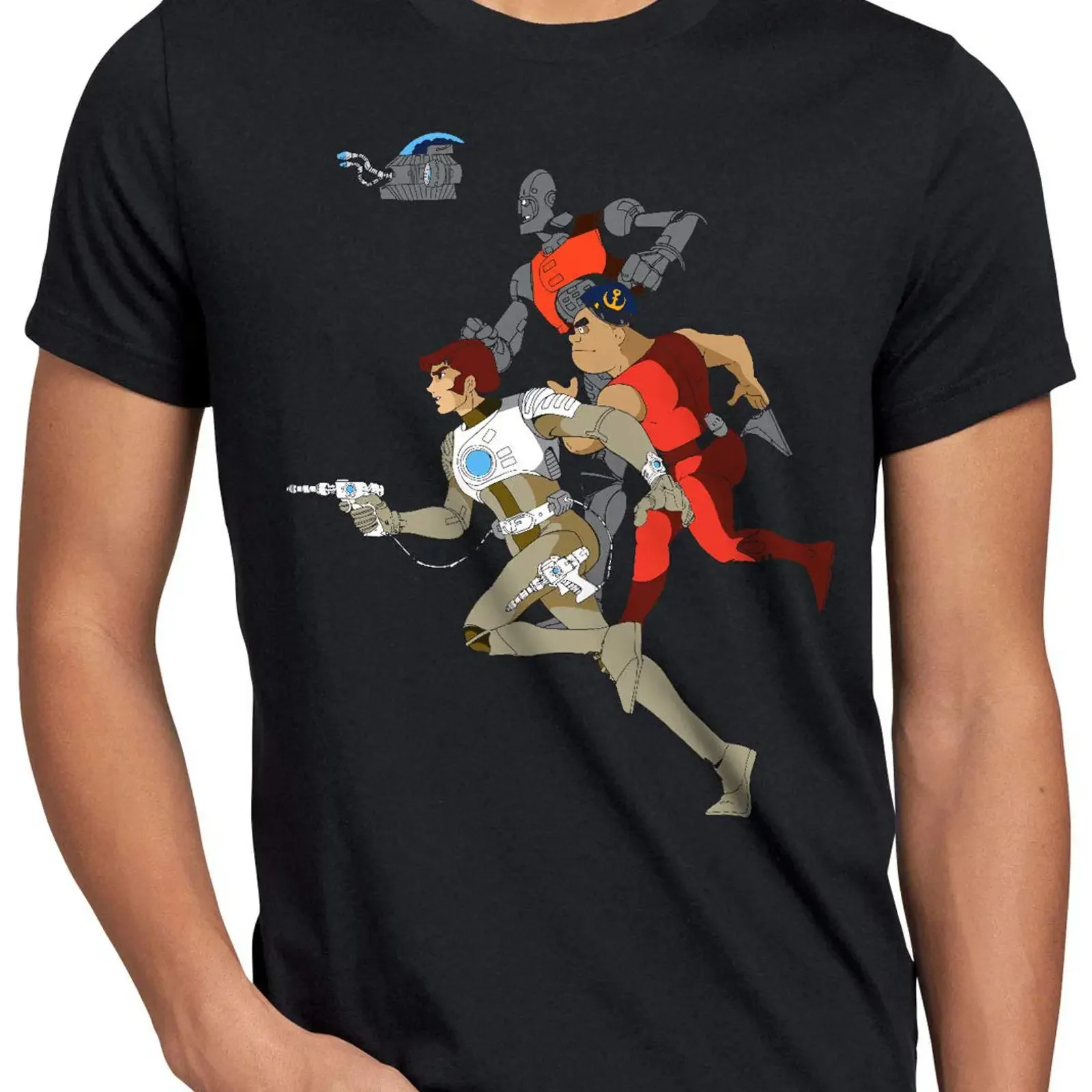 style3 Comet Besatzung Men's T Shirt Space Ship Captain vintage Washed streetwear Breathable Stretched fashion graphic Slightly