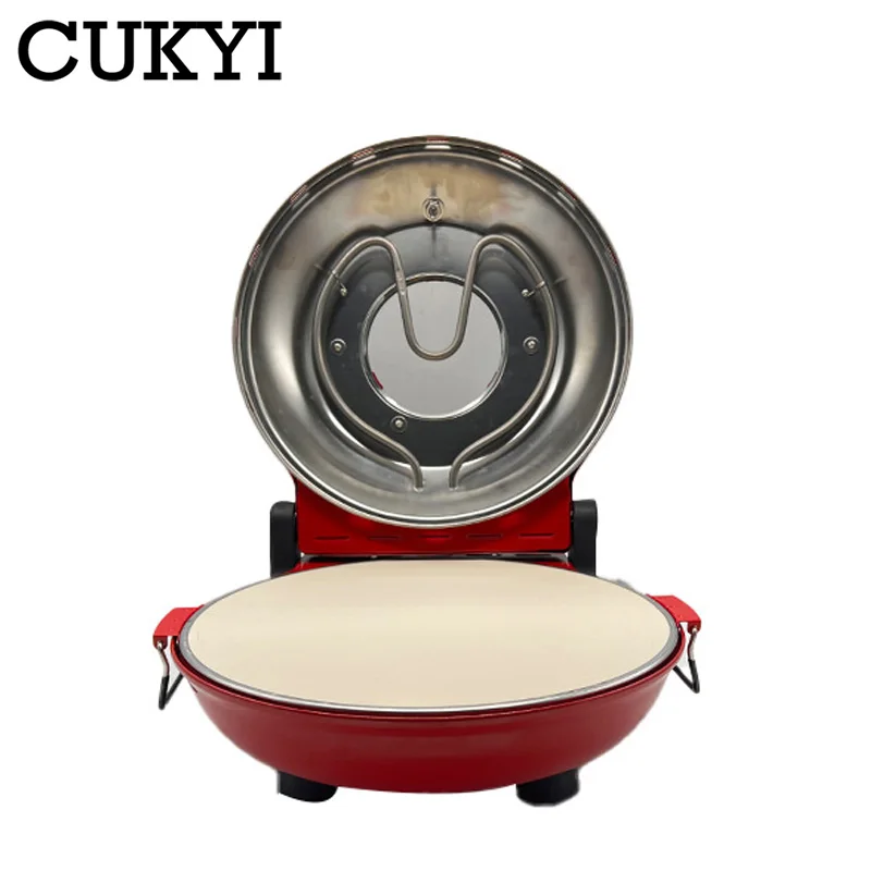 Electric Pizza Oven Ceramic Stone Plate Baking Pan Handmade Italian Pizza Machine 31cm Diameter Frozen Bread Pizza Defrost Grill