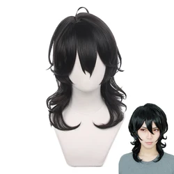 Ensemble Stars Cosplay Sakuma Rei peluca corta negra rizada Halloween juego de rol peluca