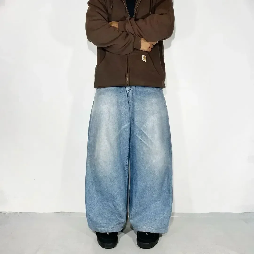 อเมริกัน Retro เย็บปักถักร้อย Oversize Baggy กางเกงยีนส์ Y2K ผู้ชายและผู้หญิงที่ขายดีที่สุดการระเบิด Harajuku Hip-Hop Casual Street Wear