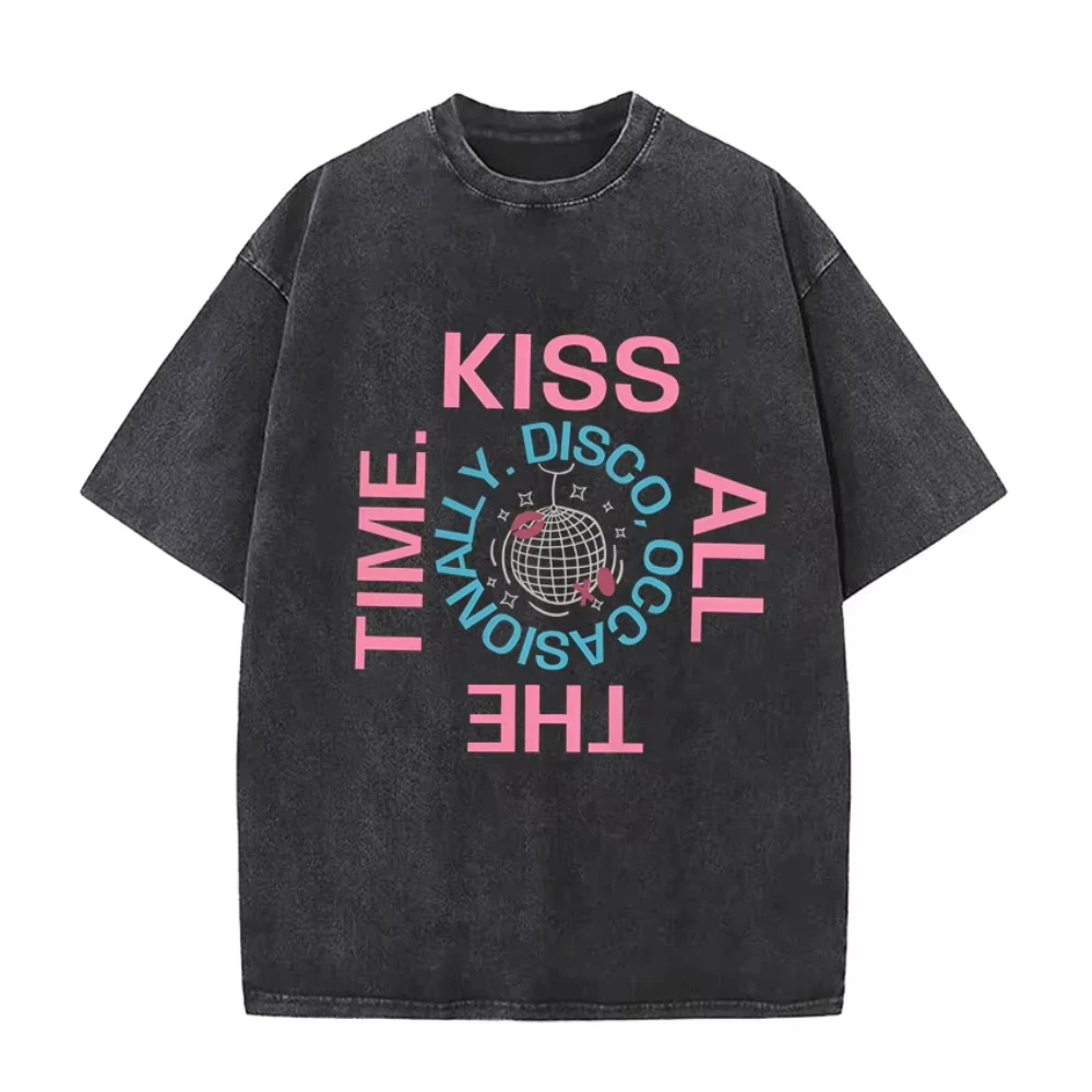 Harry Styles "Together" Tour 2026 Vintage Gewassen T-shirt Mannen Vrouwen Popmuziek Mode Oversized Katoenen Grafische T-shirts Streetwear