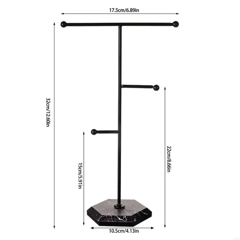D0LC Fashionable Jewelry Storage Rack Display Stand for Earrings Rings Accessories Space Saving Necklace Bracelet Rack