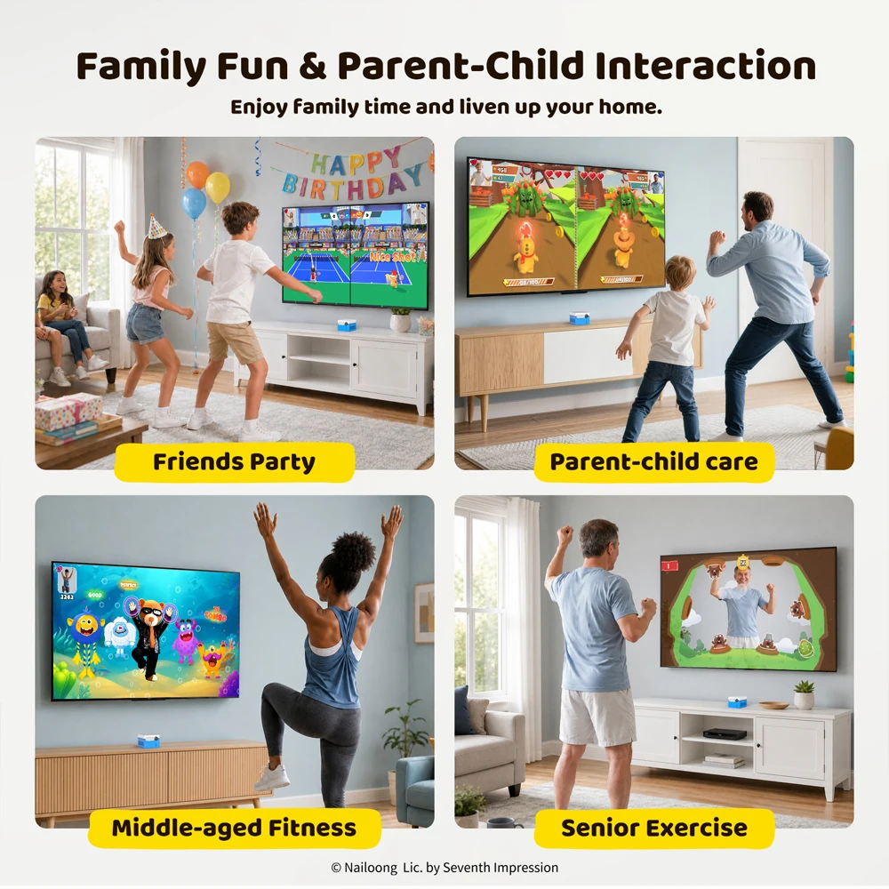 KINHANK MotionX Aktives Spielsystem für Kinder & Familien Videospielkonsole mit Daueraufrüstungen Kinderspielzeug für Indoor-Körperaktivität – Detail 6