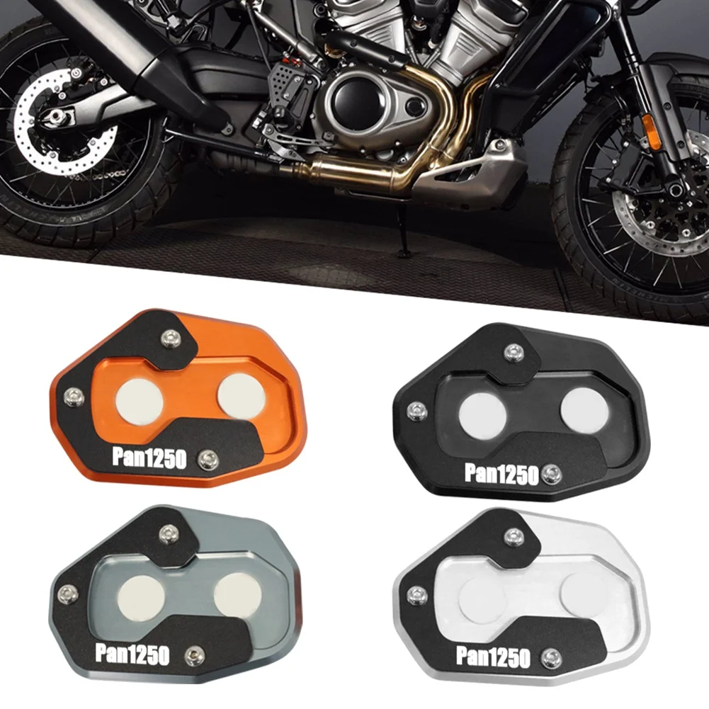 Accesorios de motocicleta Kickstand Extension Plate Foot Side Stand agrandar Pad para Pan America 1250 2021 negro