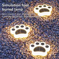 4pcs Solar LED Cat's Paw Buried Light Cute Cold Warm Waterproof Outdoor Lawn Lights Decorative Lights Garden Patio Decoration