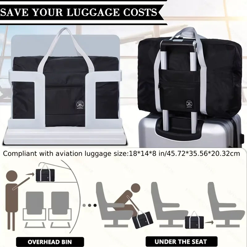 Bolsa de Viagem Dobrável Portátil, Grande Capacidade, Bolsa Esportiva para Academia, Leve, Bolsa de Mão, Bolsa de Treinador, Bolsa de Viagem