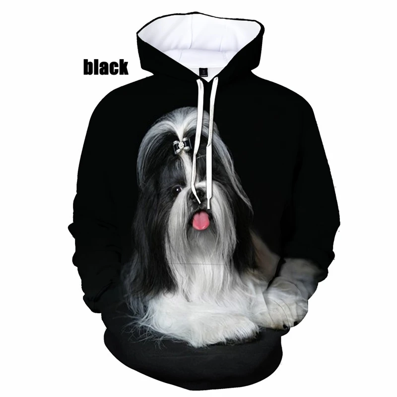 The New Cute Shih Tzu Dog 3D Graphic Hoodies Animal Dog Hoodie Funny Sweatshirts Casual Mens Clothing 6xl Designer Hoodies Tops