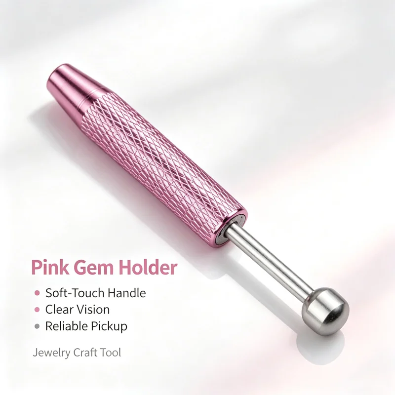 Silver Metal Gemstone Holder Tweezers Textured Grip Design For Jewelry Repair Loose Diamond Rhinestone Bead Fetching Tool