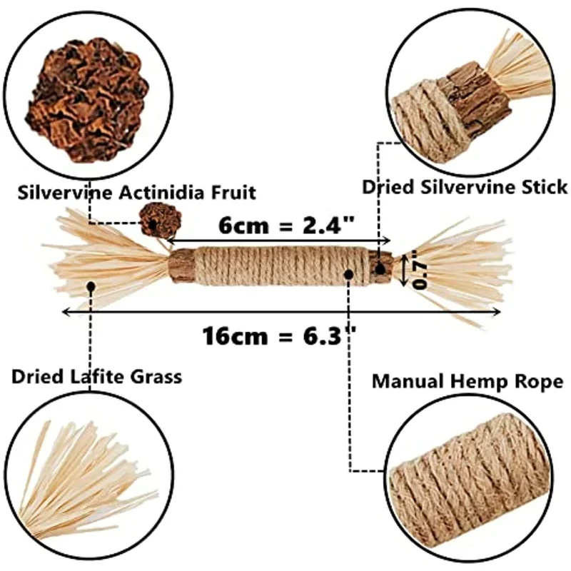 3/10 Sticks Natural Cat Matatabi Chews Toys Pet Molar Silvervine Snacks Kittens Cleaning Teeth Catnip Toys Pet Products