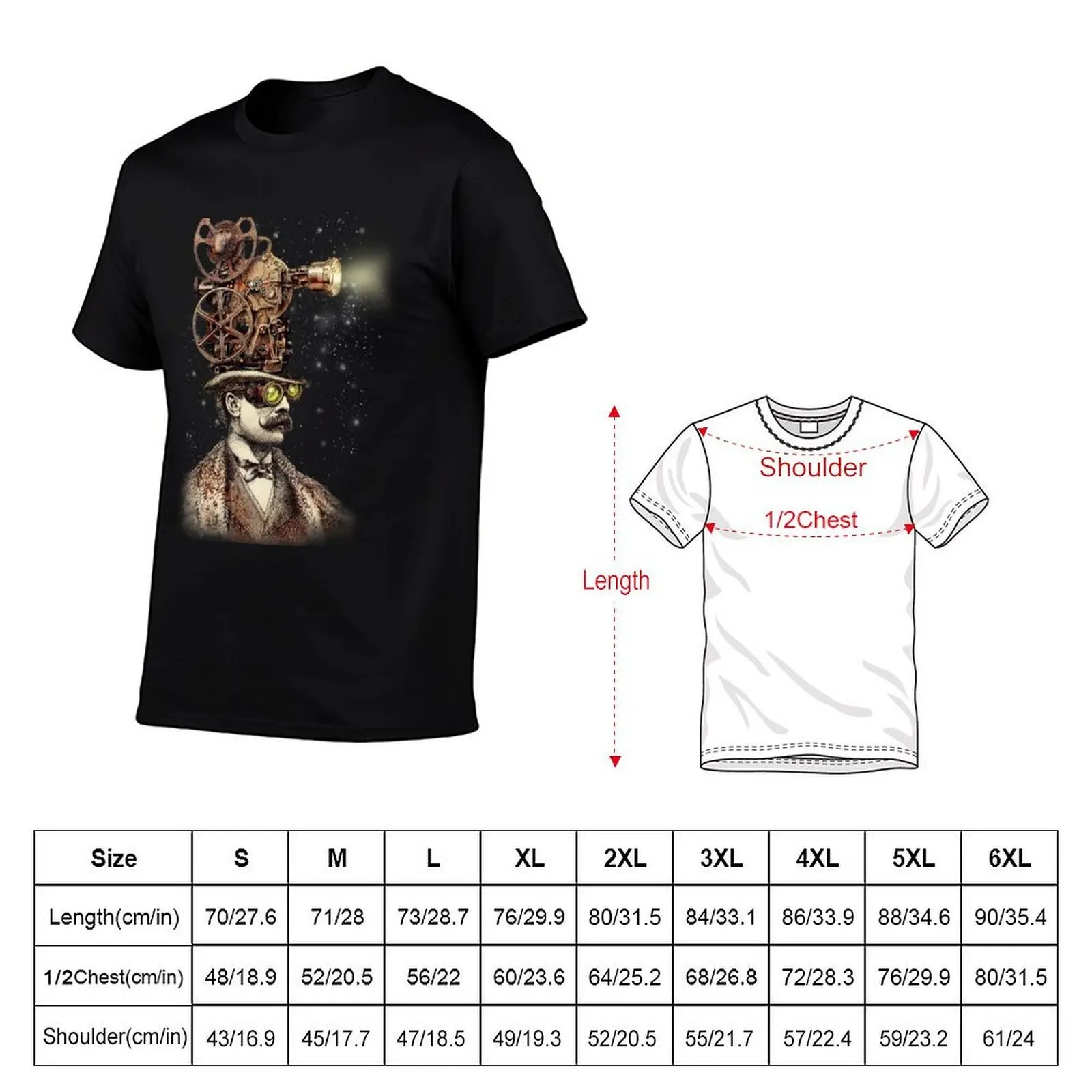 The Projectionist (sepia option) T-Shirt man t shirt luxury man graphic t shirt funny t shirts cotton T-shirt