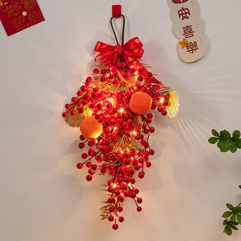 

Chinese Luminous Decoration Wreath Pendants Lucky Hanging Ornaments Spring Festival Party Living Room Interior DIY