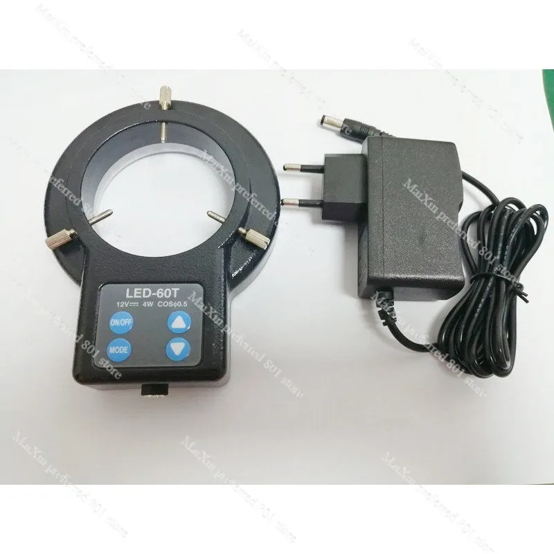 

60T Microscope LED Ring Light 60 LEDs 4-Zone 61MM Inner Diameter Zinc Alloy