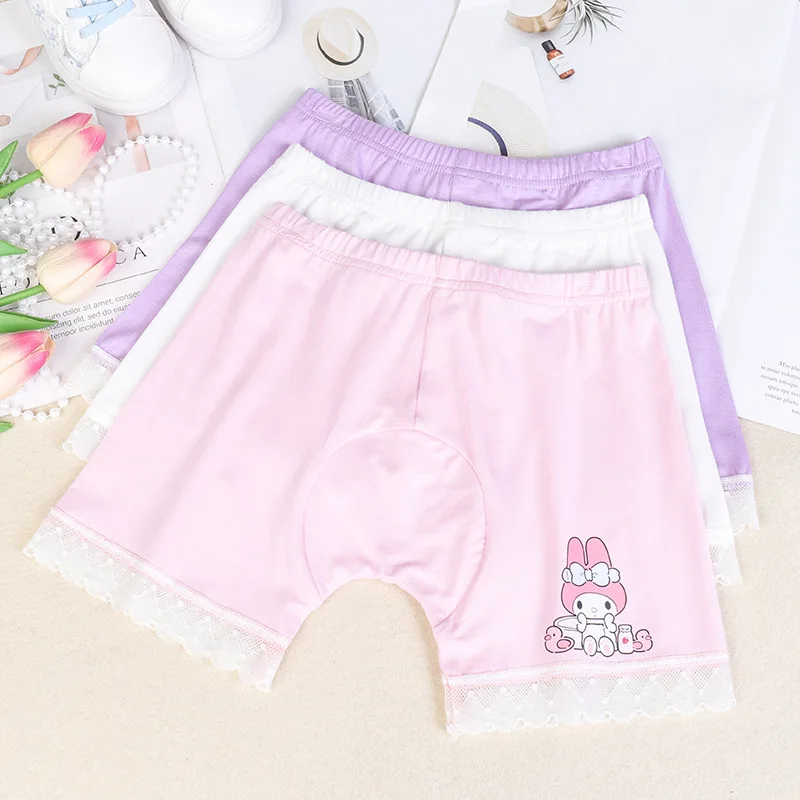 Sanrio Girls New Shorts Safety Pants Anti-Exposure Cotton Leggings Cute Cartoon Cinnamoroll Melody Girls Holiday Clothing Gifts