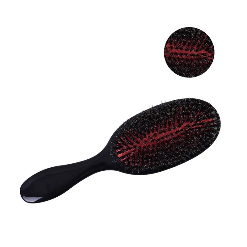 Natural Boar Bristle Oval Anti-static Paddle Comb Scalp Massage Comb Hair Brush