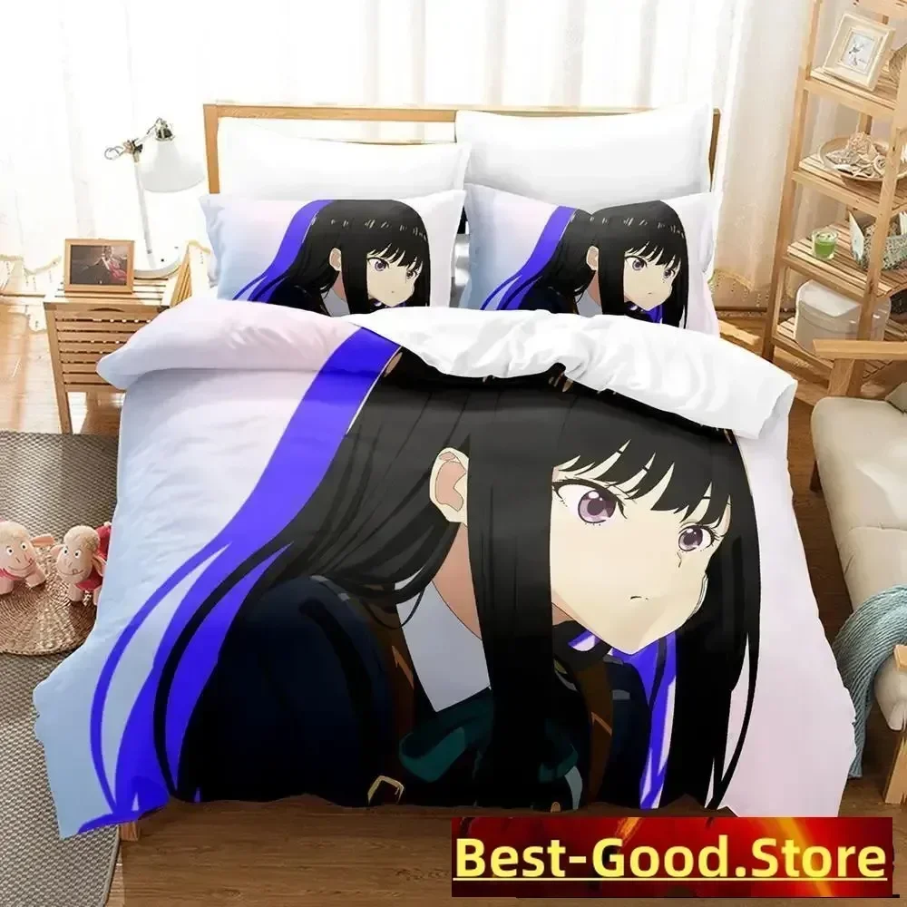 Lycoris نكص طقم سرير واحد التوأم كامل الملكة الملك الحجم طقم سرير الكبار طفل غرفة نوم حاف مجموعة غطاء ثلاثية الأبعاد أنيمي غطاء سرير مجموعة #2