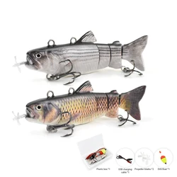 New colors 90mm Self-swimming Propeller-driver Bait Electronic LED Rechargeable swimming bait Robotic Fish lure