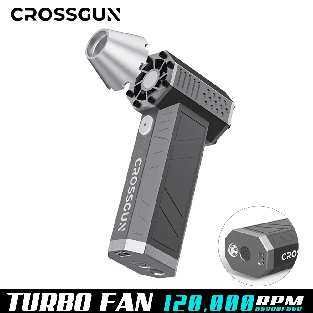 CROSSGUN Mini Jet Turbo King Kong Jetfan Strong Fan Portable Handheld With LED Lighting Dust Elimination For Car Table Computer