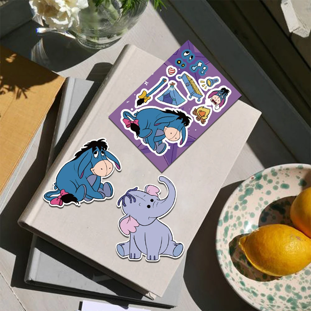 8/16 ورقة الكرتون ديزني ويني ذا بوه لغز ملصقات جعل وجه DIY بها بنفسك تجميع بانوراما الشارات حفلة عيد ميلاد الديكور هدية #6