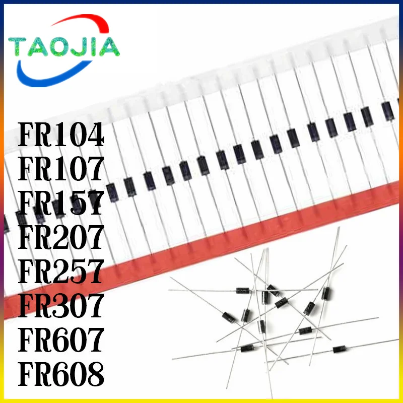 100PCS New FR104 FR107 FR157 FR207 FR257 FR307 FR607 FR608 DO-41 Fast recovery diode