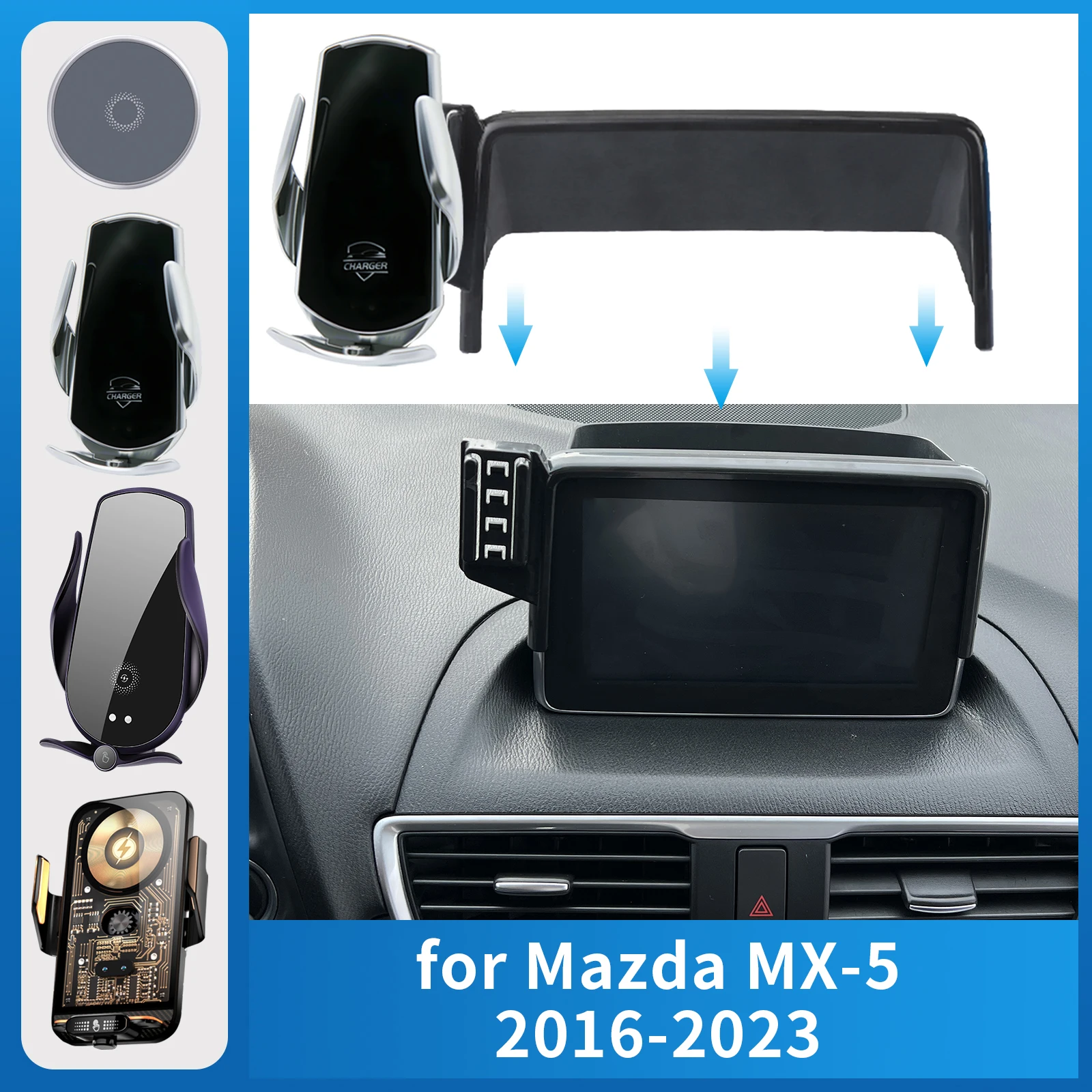 

Car Phone Holderfor Mazda MX-5 2016-2023 ND MX5 Miata Roadster Charging GPS Bracket Navigation Stand Auto Accessories