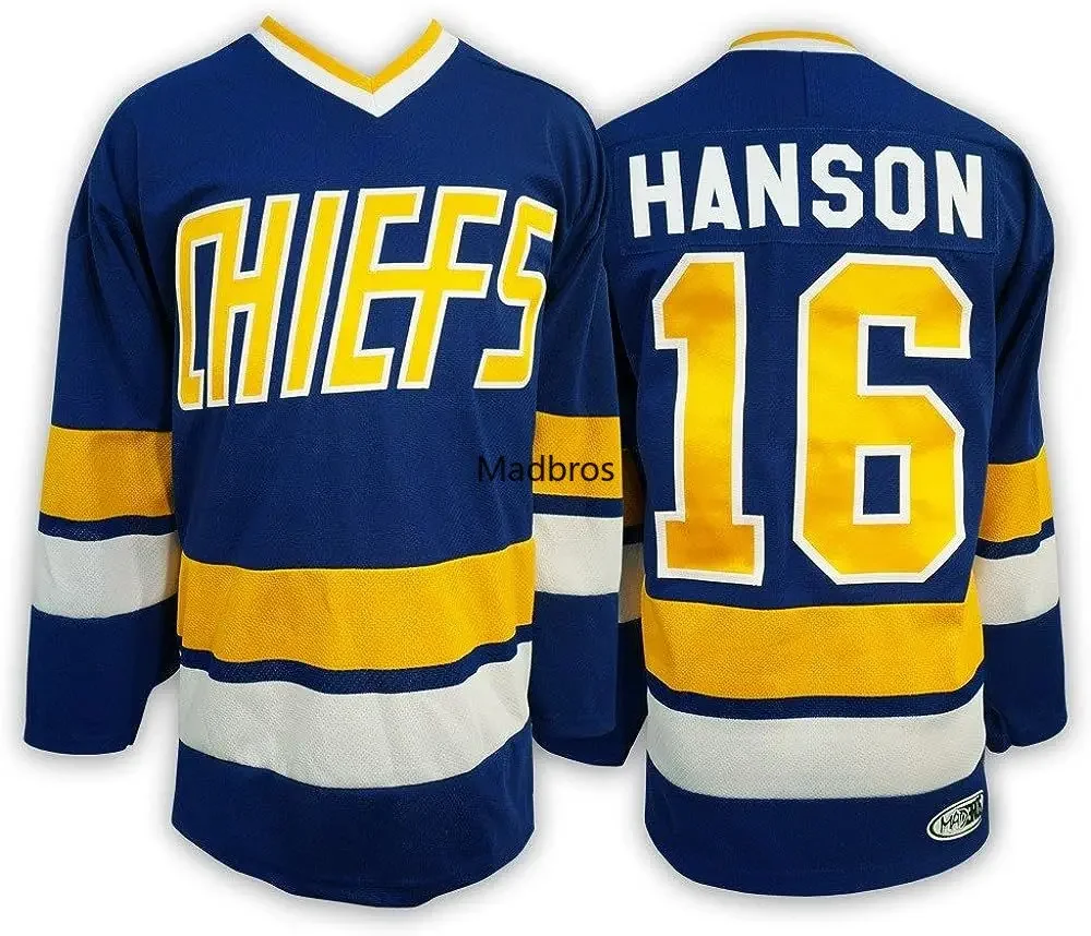 Hanson Brothers Hockey Jerseys 17 Steve Hanson Jersey Charlestown Chiefs Jersey 16 Jack 18 Jeff Slap Shot Movie Jersey Us Size