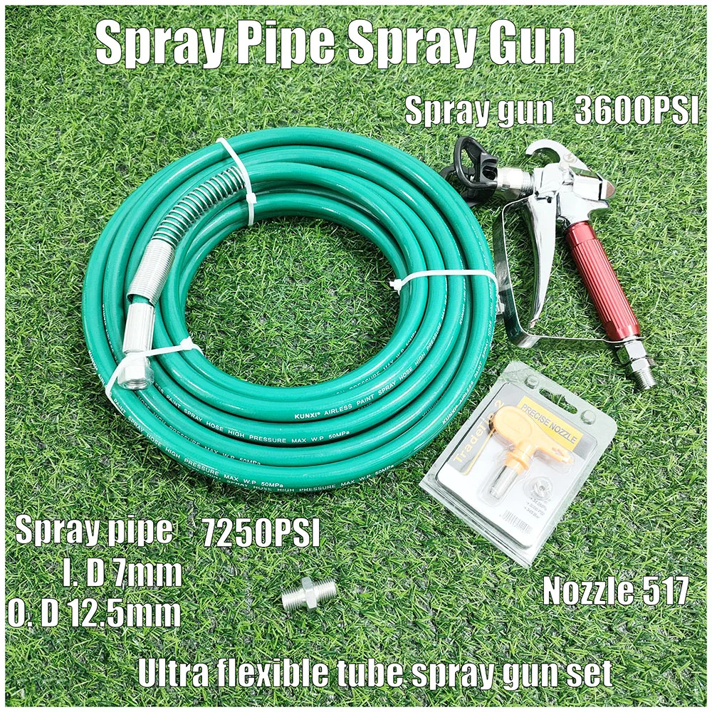 High Pressure Spraying Machine Accessories, Ultra Flexible Double-layer Fiber Nylon 1/4 7250PSI High-Pressure Pipe Spray Gun