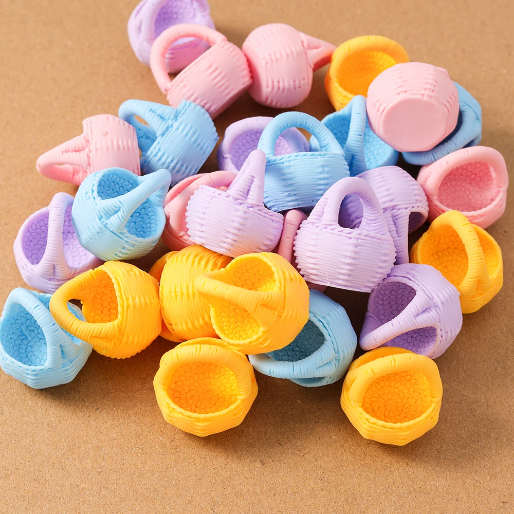 

5pcs Candy Color 3D Basket Charms Pendants for Making Necklace Earrings DIY Kid's Jewelry Accessories