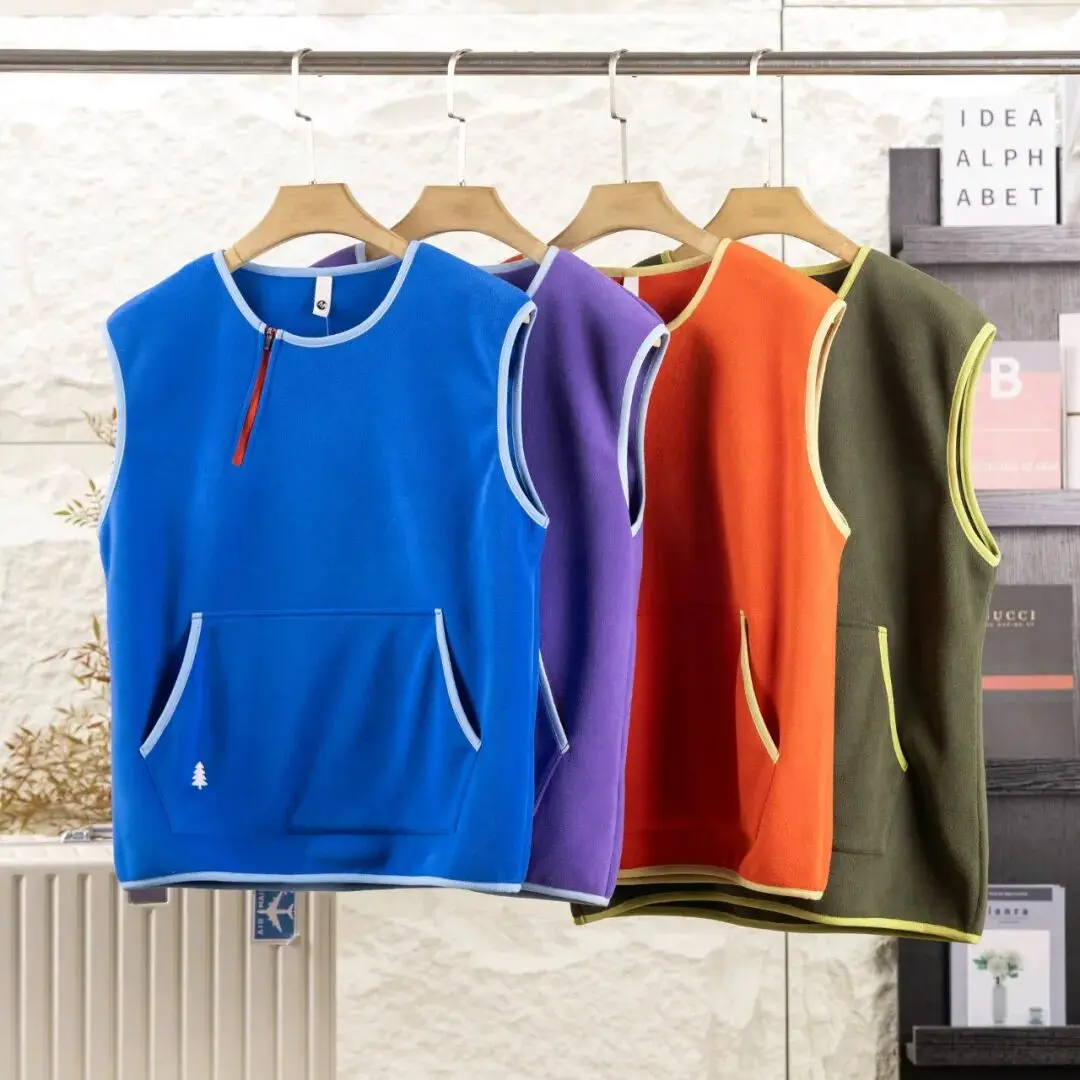 

Outdoor Autumn Winter f Zip Hooded Warm Svel Vest Youth Faion Polyester Regular Fit Casual Leisure