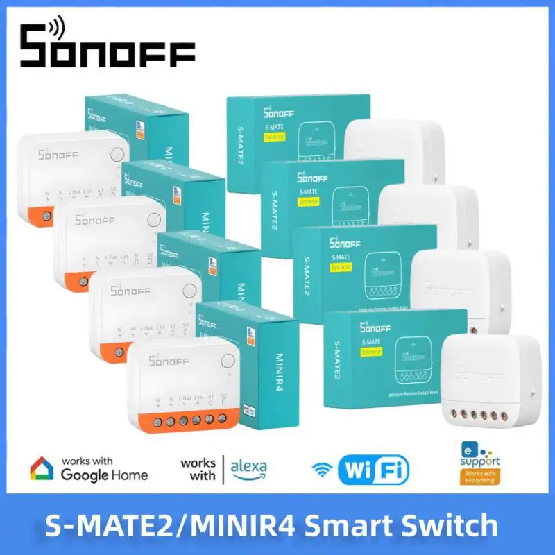 SONOFF S-MATE2 Extreme Switch Mate Local Control Mechanical Switch Support MINI Size Two-Way EWeLink Remote Control Via MINIR4