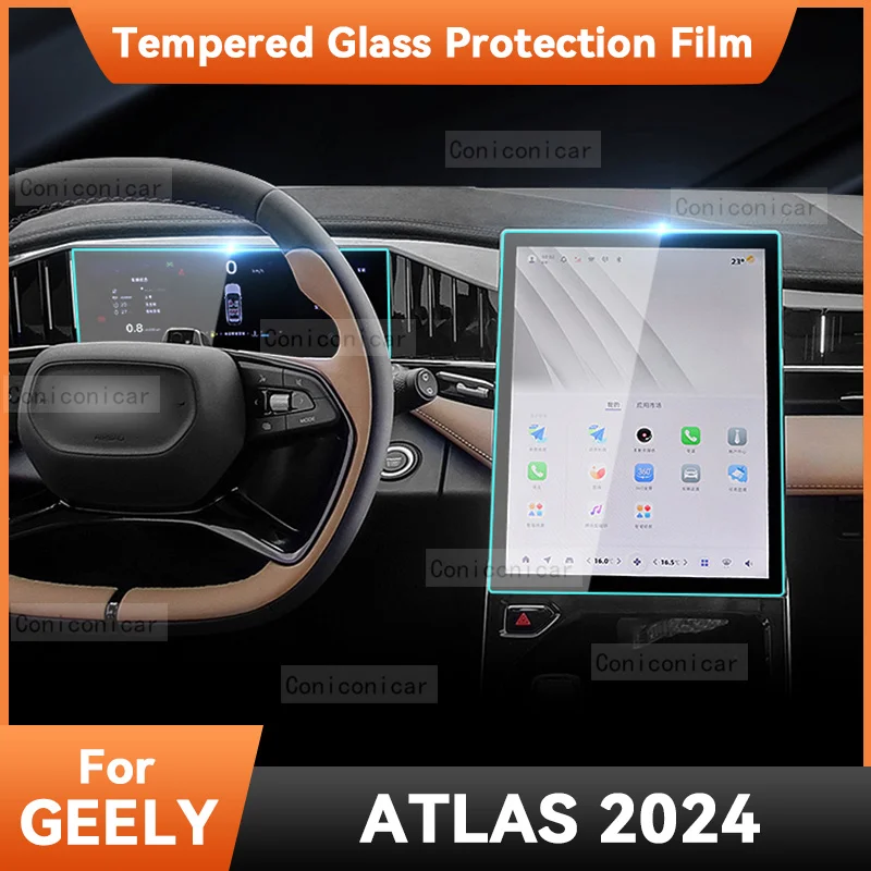 

GPS Navigation Multimedia Screen Tempered Glass Protection Film Auto Accessories Prevent Scratches For GEELY ATLAS 2024