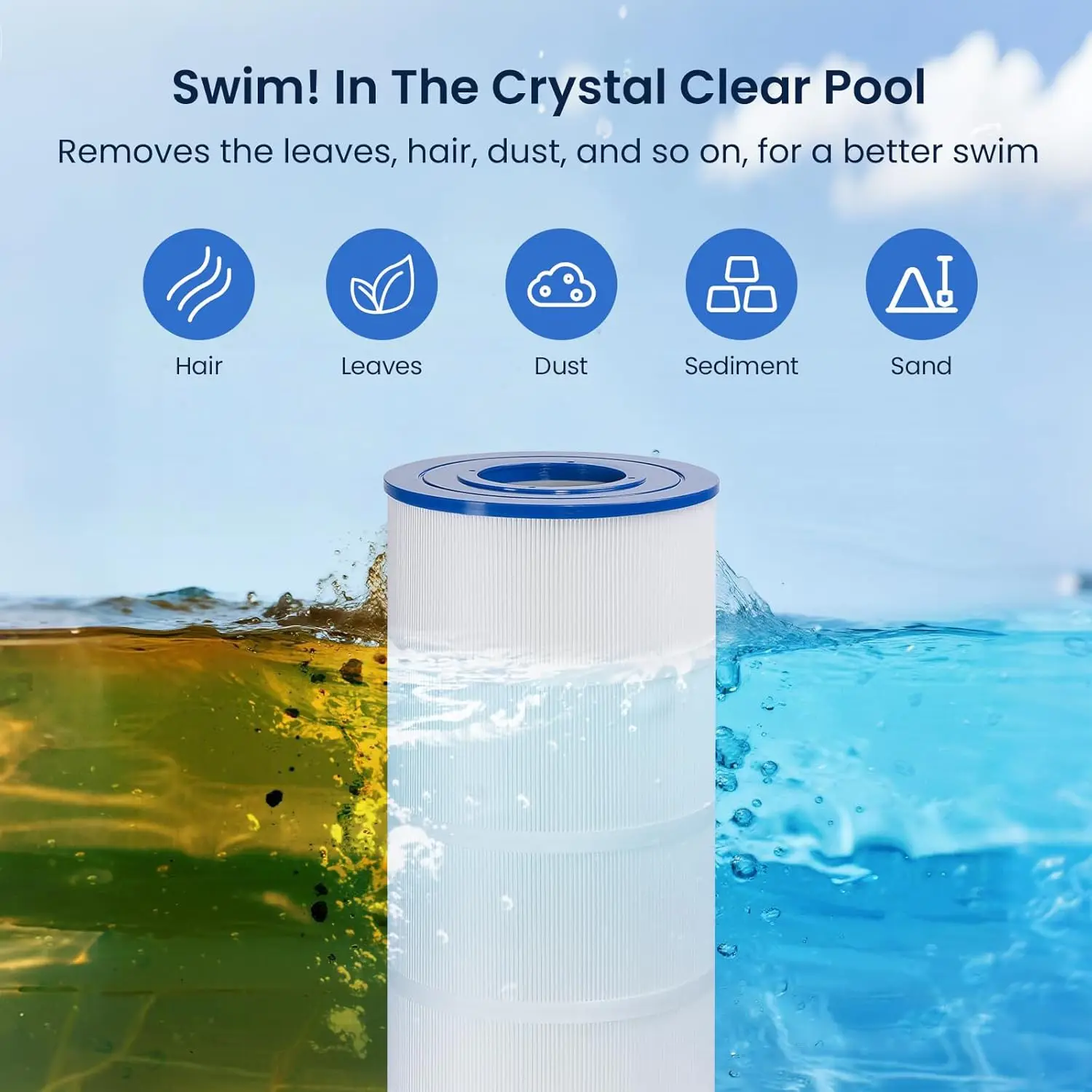 High quality B-type swimming pool filter cartridge for Intex 29005E and 2500 GPH filtration pumps in ground level swimming pools