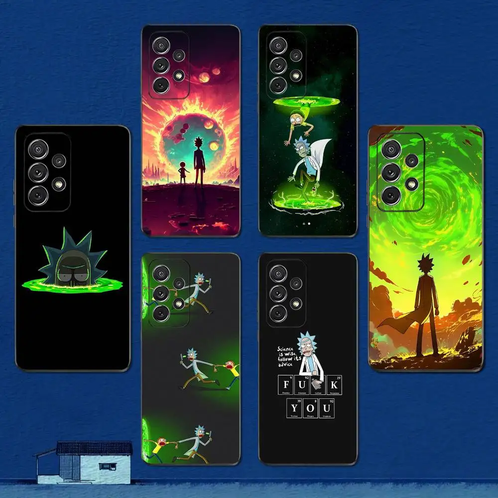 

Funny R-RickS&M-MortiES Art Phone Case For Samsung S22,S21,S20,S10,S9,S25,S24,S23,Ultra,FE,Plus,Lite,Soft Silicone Black Cover