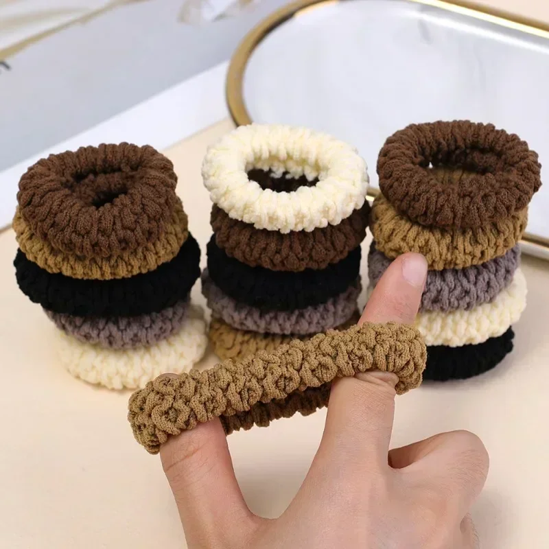 10-50 Uds nueva mujer coreana grandes elásticos elegantes banda para el cabello Color sólido Scrunchies lazos para el cabello coleta para mujer accesorios para el cabello