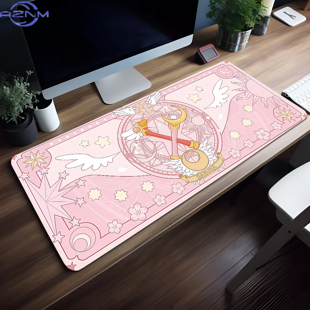 HD Printing Cute Mouse Anime Girl Pad MousePad Non-slip Lockedge Office Student Gaming Large Cardcaptor Writing Pink Pad Cushion
