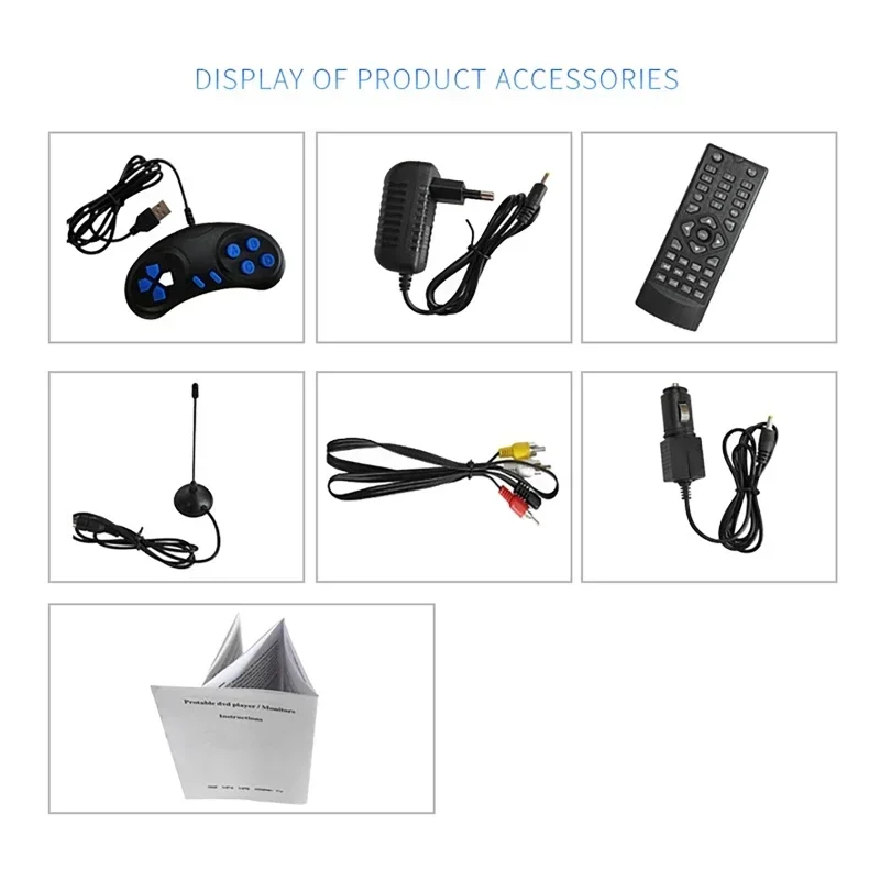 7,8 cala/9,8 cala 6:9 panoramiczny 270 °   Obrotowy ekran LCD Domowy telewizor samochodowy Odtwarzacz DVD Przenośny odtwarzacz VCD MP3 z funkcją gry — zdjęcie produktu 4