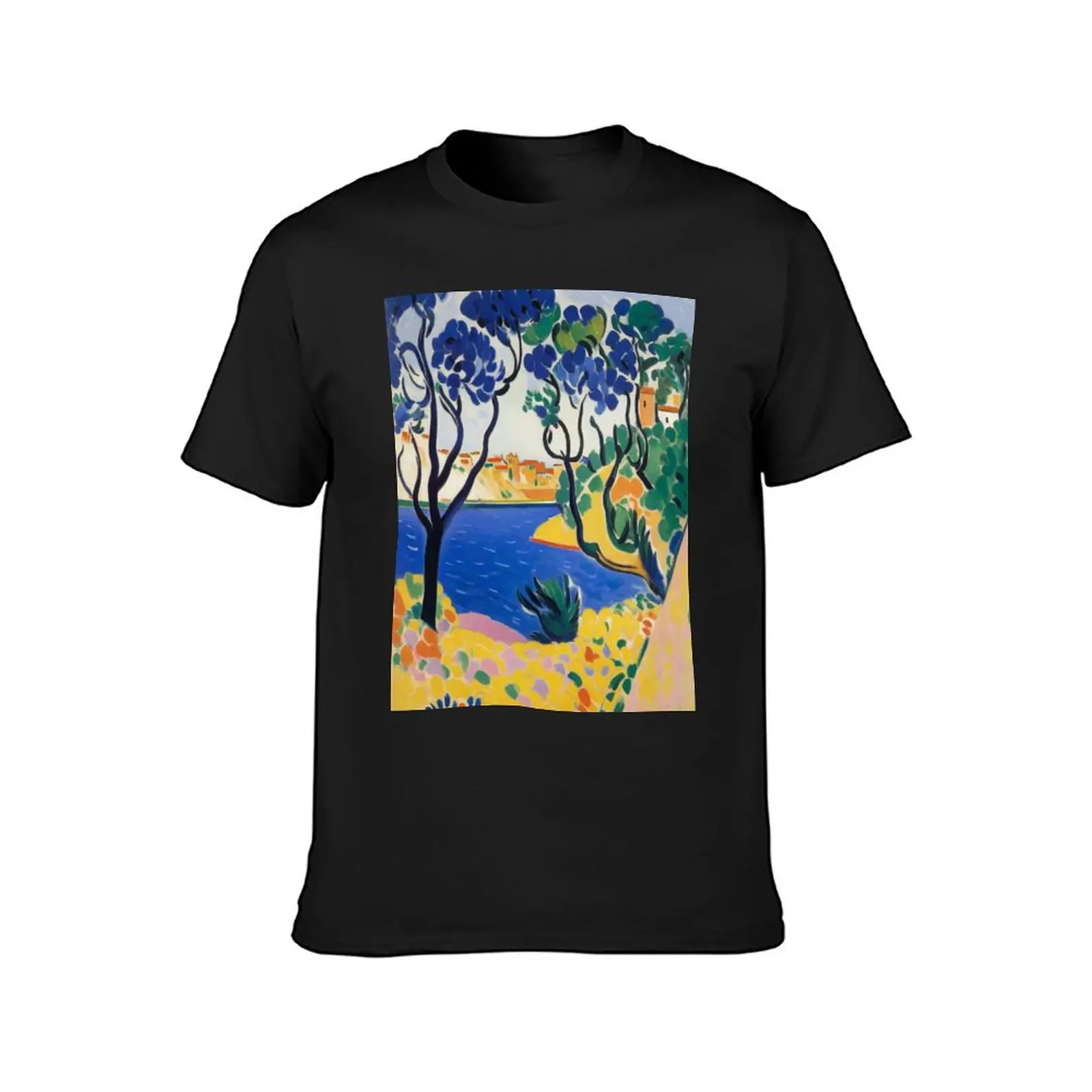 Matisse inspired Coastal Charm Collioure Landscape Painting T-Shirt sweat anime clothes vintage clothes for a boy men t shirts