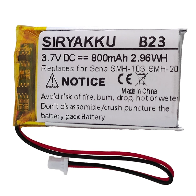 3.7V 800mAh Battery For PANFU Sena 10S, 20S S10 S20 Octelect Sena 20S EVO,30K Motorcycle Wireless Headset Replace XK 752439