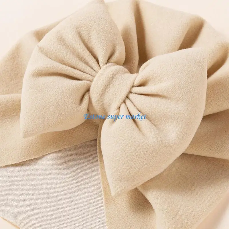 

090B 2 Pcs Baby Hat Scarf Set Bowkot Beanie Cap Spring Autumn Winter Warm Neckchief Collar for Infant Toddler Boy Girl
