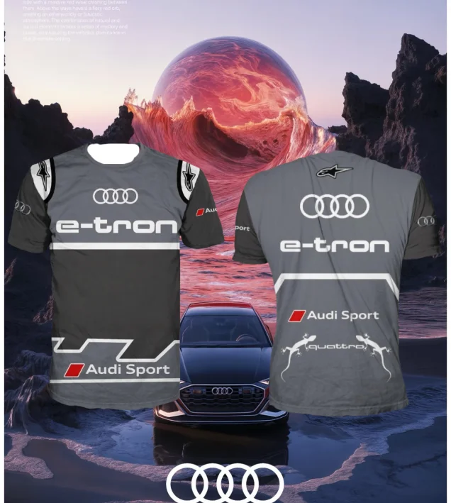 

Moto Audi with Car Pattern T-shirt Printing Breathable and Comfortable Outdoor Sports Adult Sweat Absorption and Quick Drying