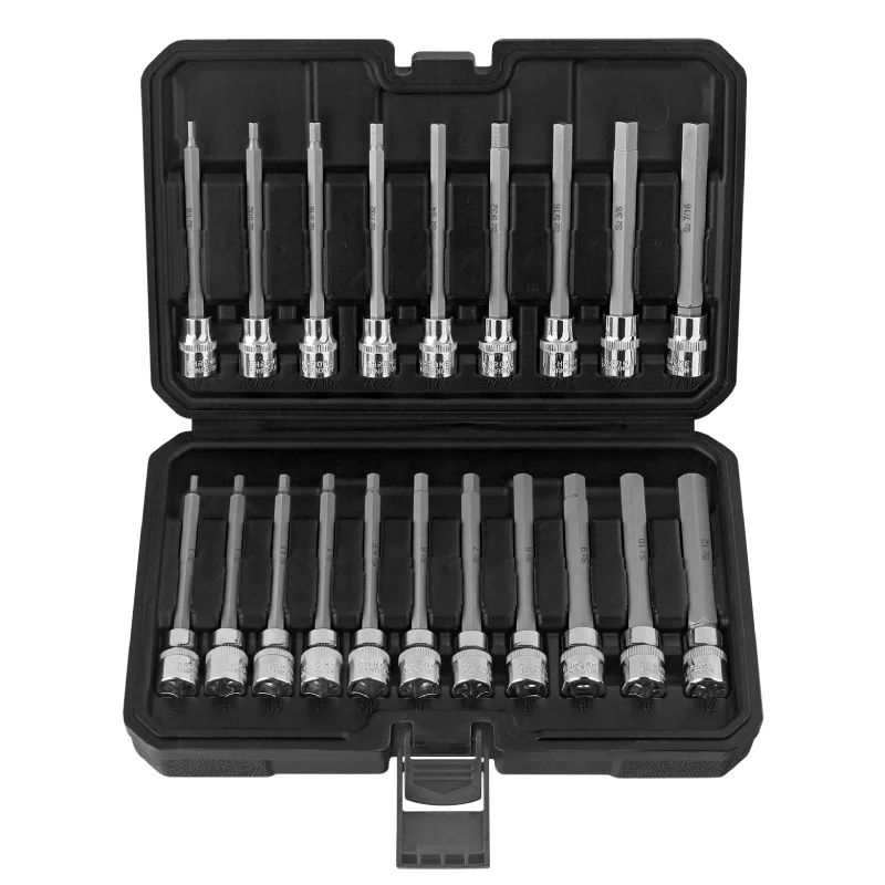 20-piece-socket-wrench-kit-3-8-drive-extended-hex-sockets-metric-imperial-mixed-size-durable-hand-repair-tool-set