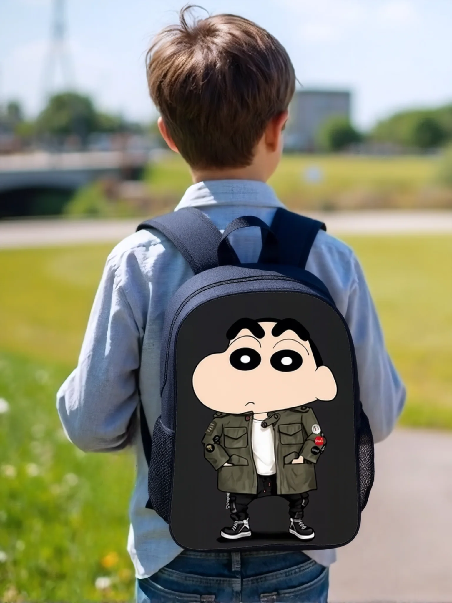 

Crayon Shin-Chan Student Multifunction School Bag-Water Proof Backpack-Trendy Cartoon Daypack for Unisex Children