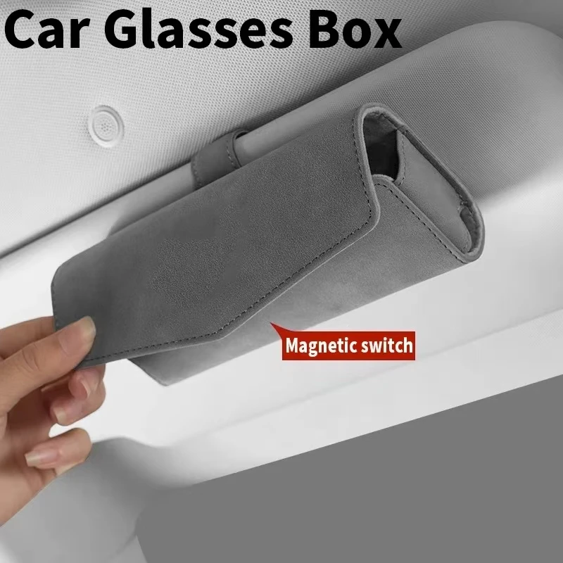 ユニバーサルカーサンバイザーケース,サングラス収納ボックス,クリップカード,チケットホルダー,レザーインテリアアクセサリー
