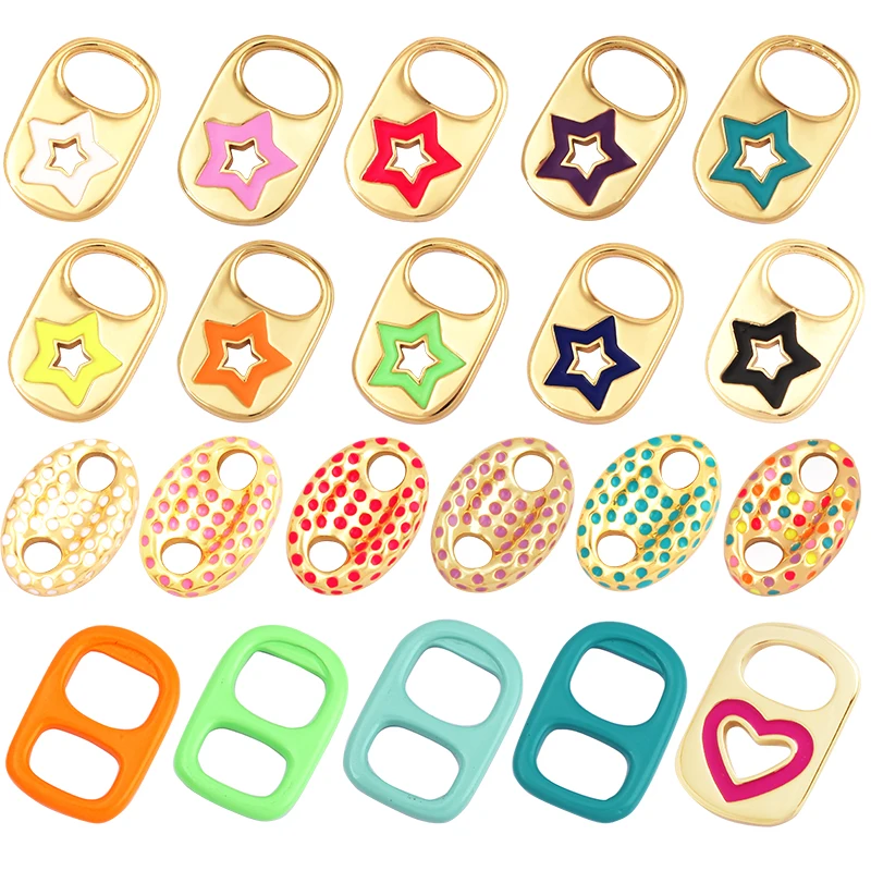 

Soda Cap Two Holes Charm Pendant Colourful Attachment , Gold Plated Colour , Fashion Trendy Handmade Jewelry Findings K04