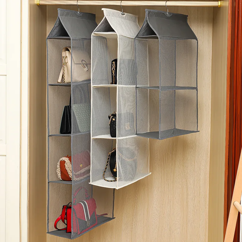 

Handbag Hanging Organizer Dust Cover Handbag Storage Hanging Shelf Household Dormitory Storage Bag Organizer Foldable Hanging