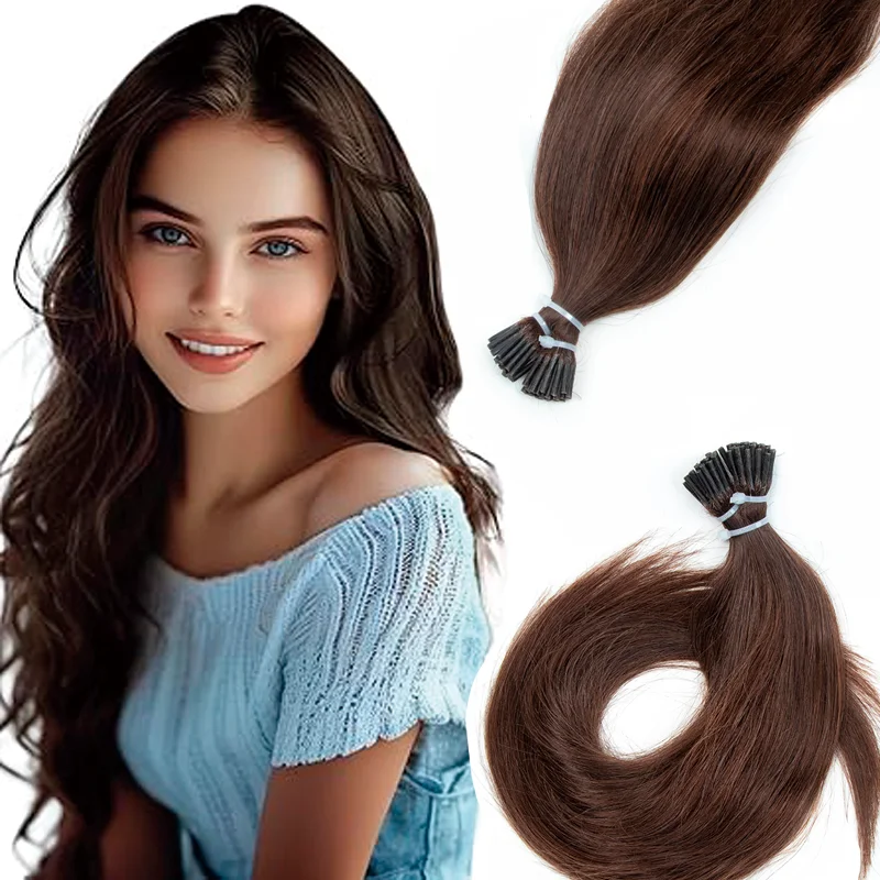 

50 г/упак. толстый кончик I кончик наращивания человеческих волос Fusion кератин наращивание волос для ногтей натуральный прямой I кончик 16-22 дюйма полная голова