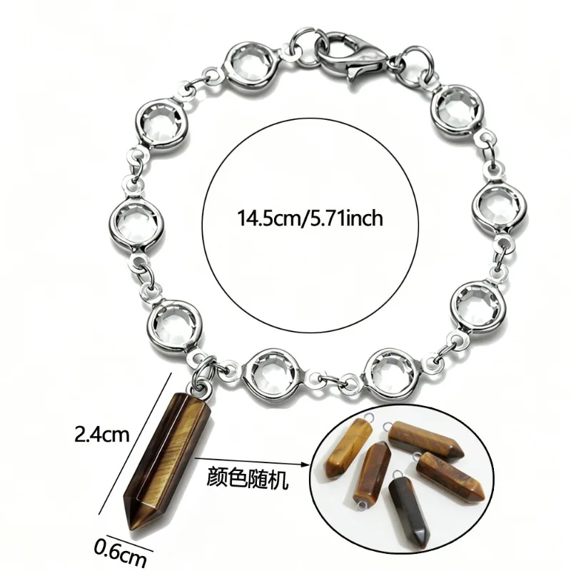 8pcs/lot Steering Wheel Decoration Rhinestone Beads Chains Hexagonal Pillar Charms Point Pendants Car Jewelry Accessory